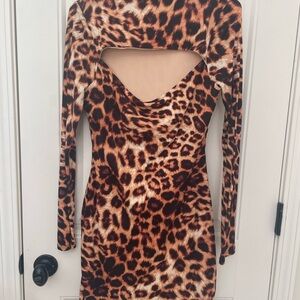 Leopard Print Long Sleeve Dress